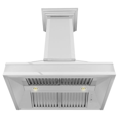 ZLINE 30 in. Designer Series Wall Mount Range Hood in Satin Stainless Steel with Mirror Accents (655MR-30)