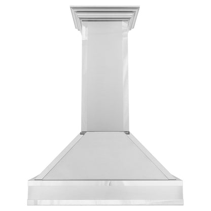 ZLINE 30 in. Designer Series Wall Mount Range Hood in Satin Stainless Steel with Mirror Accents (655MR-30)