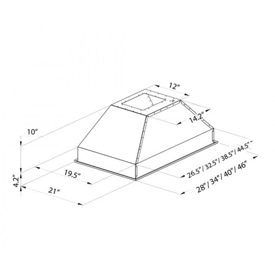 ZLINE 46 in. Ducted Island Mount Range Hood Insert in Stainless Steel (721i-46)