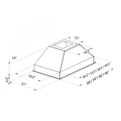 ZLINE 34 in. Ducted Island Mount Range Hood Insert in Stainless Steel (721i-34)