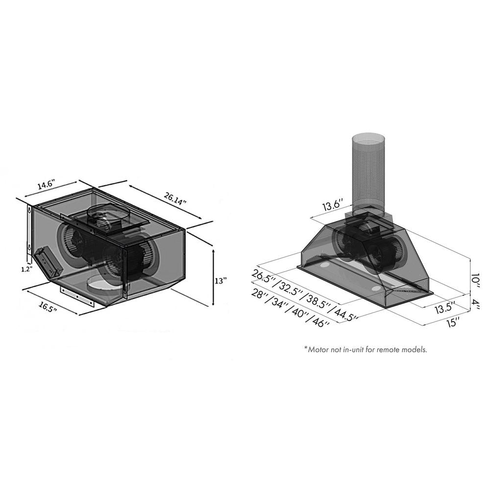 ZLINE 28 in. Remote Blower Ducted Range Hood Insert in Stainless Steel (695-RD-28)