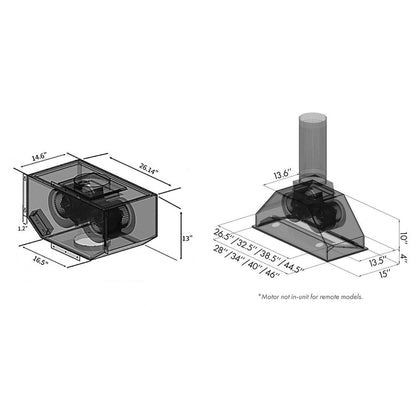 ZLINE 34 in. Remote Blower Ducted Range Hood Insert in Stainless Steel (695-RD-34)