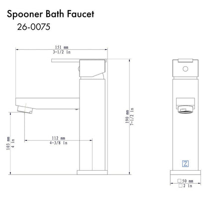 ZLINE Autograph Edition Spooner Single Handle Bath Faucet in Matte Black (SPN-BF-MB)