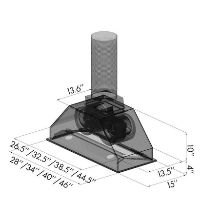 ZLINE 28 in. Ducted Wall Mount Range Hood Insert in Stainless Steel (695-28)