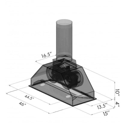 ZLINE 46 in. Ducted Wall Mount Range Hood Insert in Stainless Steel (695-46)