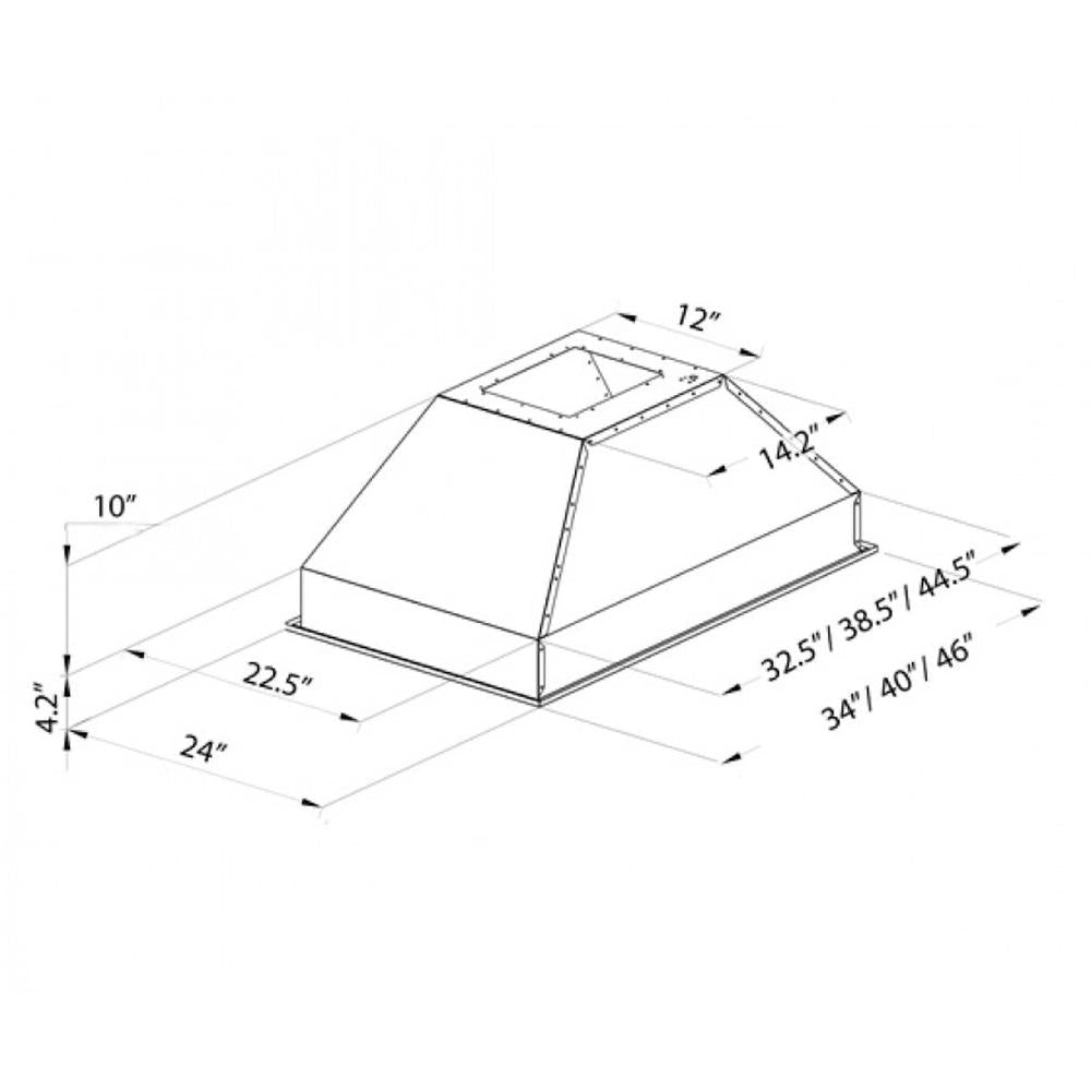 ZLINE 34 in. Ducted Island Mount Range Hood Insert in Stainless Steel (824i-34)