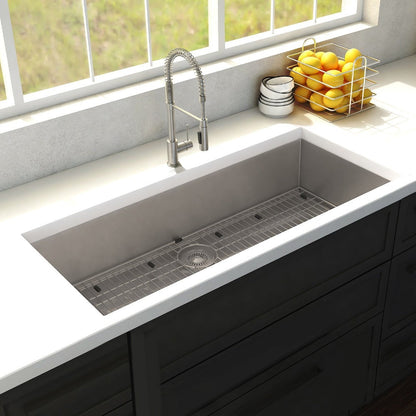 ZLINE 36 in. Meribel Undermount Single Bowl Stainless Steel Kitchen Sink with Bottom Grid (SRS-36)
