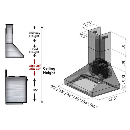 ZLINE 42 in. Ducted Wall Mount Range Hood in Outdoor Approved Stainless Steel (697-304-42)