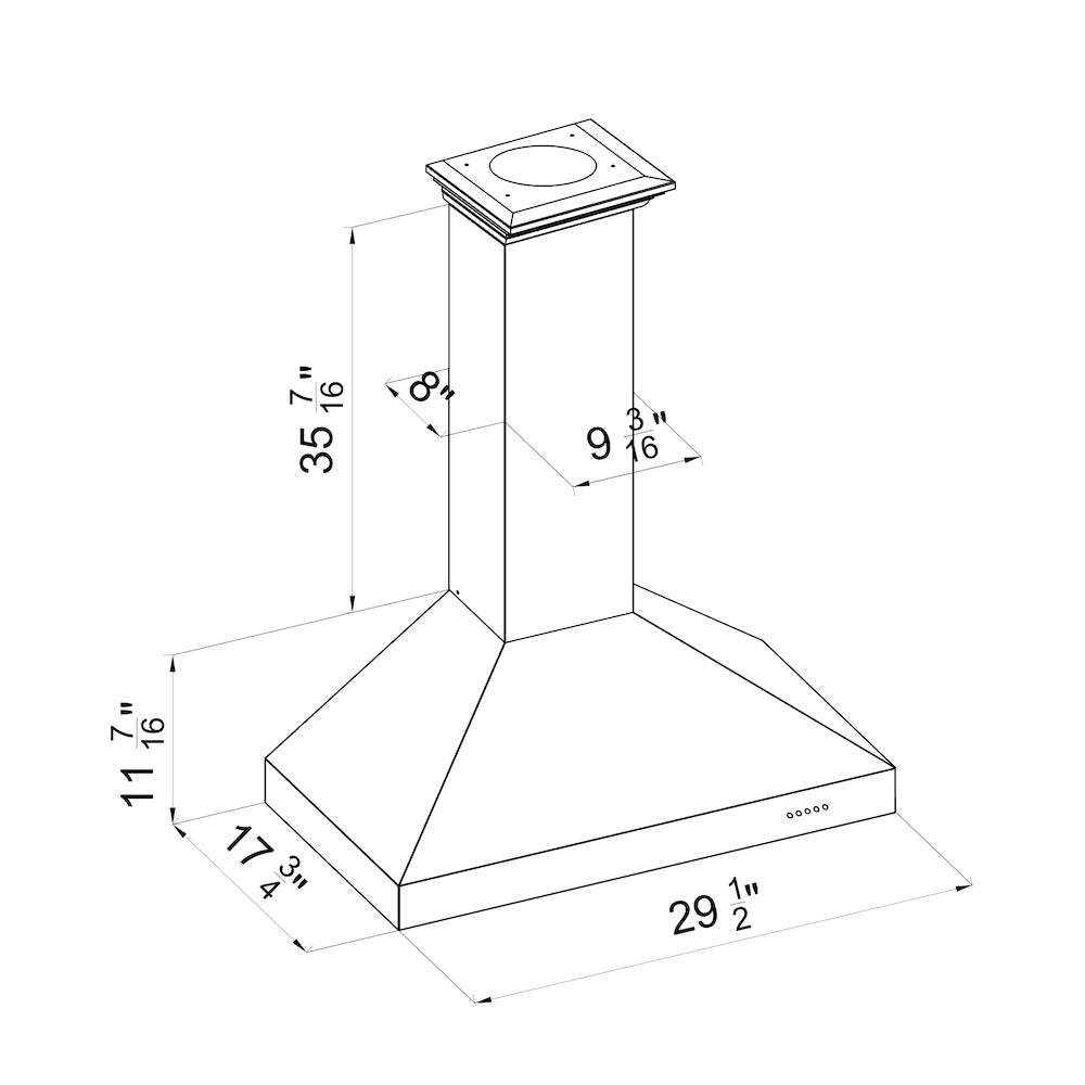 ZLINE 30 in. Convertible Vent Wall Mount Range Hood in Satin Stainless Steel (8KL3S-30)