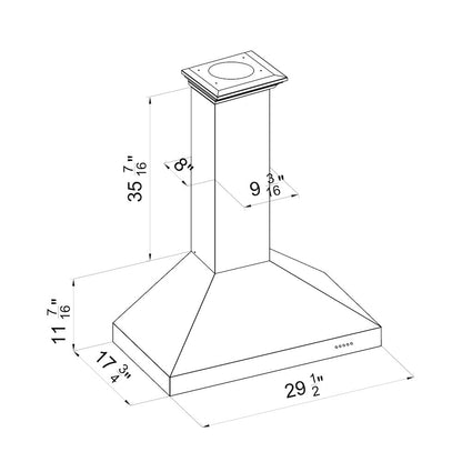 ZLINE 30 in. Convertible Vent Wall Mount Range Hood in Satin Stainless Steel (8KL3S-30)