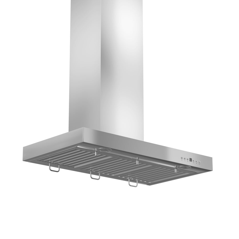 ZLINE 36 in. Convertible Vent Wall Mount Range Hood in Stainless Steel with Crown Molding (KECRN-36)