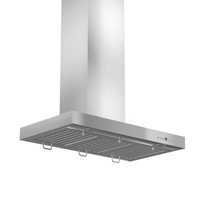 ZLINE 36 in. Convertible Vent Wall Mount Range Hood in Stainless Steel with Crown Molding (KECRN-36)