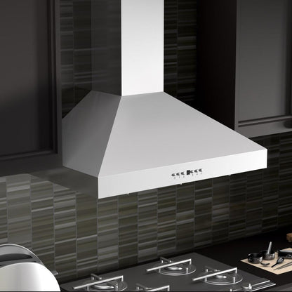 ZLINE 42 in. Convertible Vent Wall Mount Range Hood in Stainless Steel with Crown Molding (KL3CRN-42)