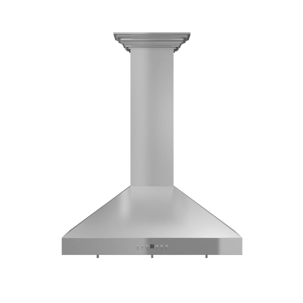 ZLINE 48 in. Convertible Vent Wall Mount Range Hood in Stainless Steel with Crown Molding (KL3CRN-48)