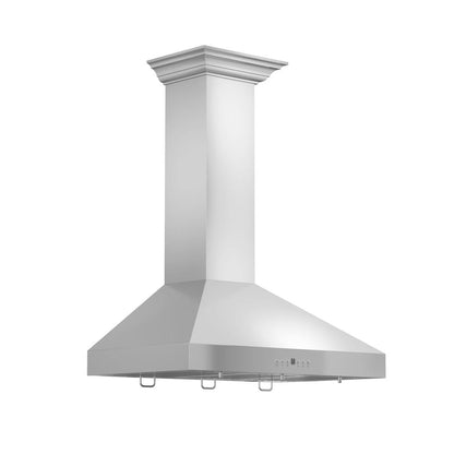 ZLINE 30 in. Convertible Vent Wall Mount Range Hood in Stainless Steel with Crown Molding (KL3CRN-30)