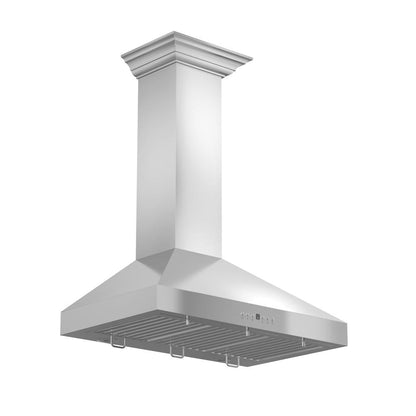 ZLINE 30 in. Convertible Vent Wall Mount Range Hood in Stainless Steel with Crown Molding (KL3CRN-30)