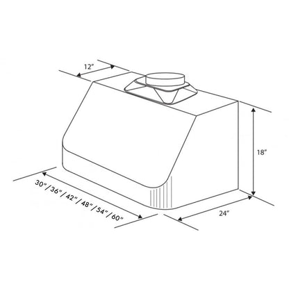 ZLINE 48 in. Convertible Vent Under Cabinet Range Hood in Stainless Steel (520-48)