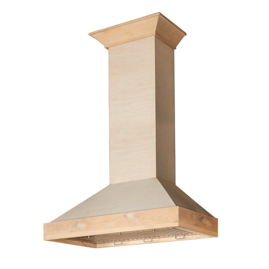 ZLINE 30 in. Ducted Unfinished Wooden Wall Mount Range Hood (KBUF-30)