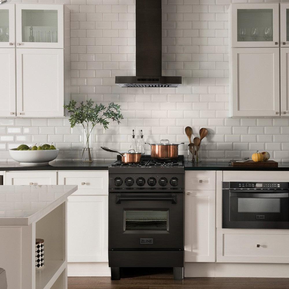 ZLINE 30 in. Convertible Vent Wall Mount Range Hood in Black Stainless Steel (BSKEN-30)