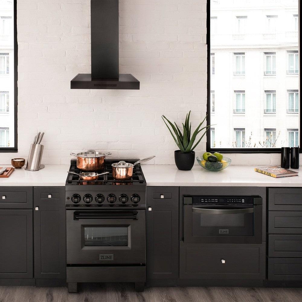 ZLINE 36 in. Convertible Vent Wall Mount Range Hood in Black Stainless Steel (BSKEN-36)