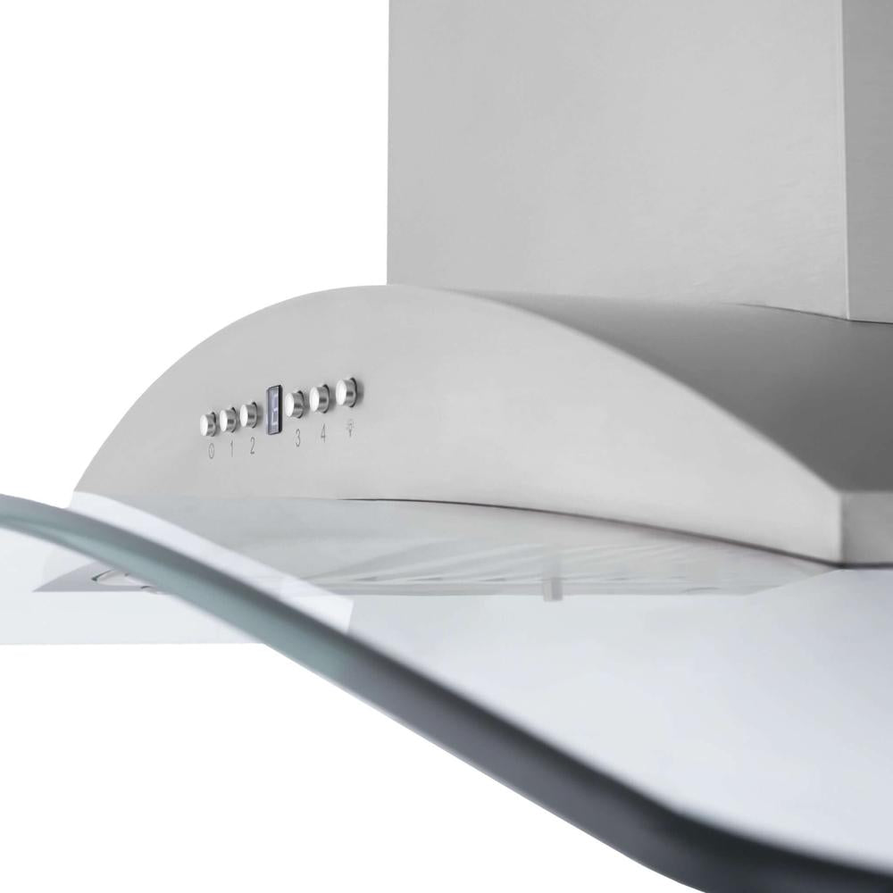 ZLINE 36 in. Convertible Vent Wall Mount Range Hood in Stainless Steel and Glass (KN-36)