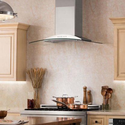 ZLINE 36 in. Convertible Vent Wall Mount Range Hood in Stainless Steel and Glass (KN-36)