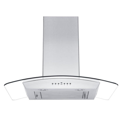 ZLINE 36 in. Convertible Vent Wall Mount Range Hood in Stainless Steel and Glass (KZ-36)