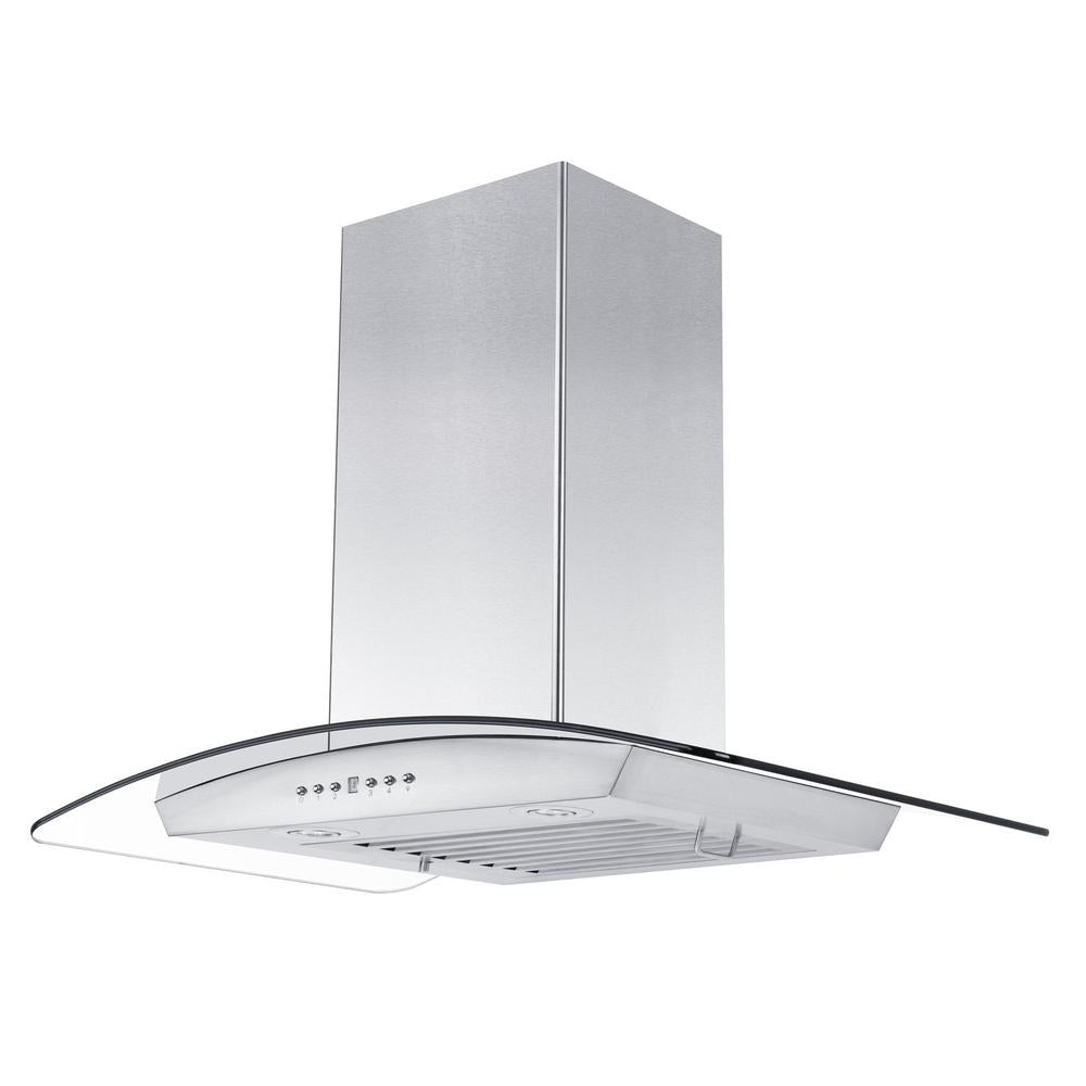 ZLINE 36 in. Convertible Vent Wall Mount Range Hood in Stainless Steel and Glass (KZ-36)