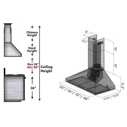 ZLINE 30 in. Convertible Vent Wall Mount Range Hood in Stainless Steel (KL3-30)