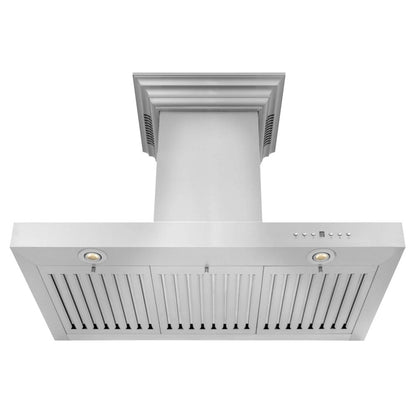 ZLINE 42 in. CrownSound™ Ducted Vent Wall Mount Range Hood in Stainless Steel with Built-in Bluetooth Speakers (KECRN-BT-42)