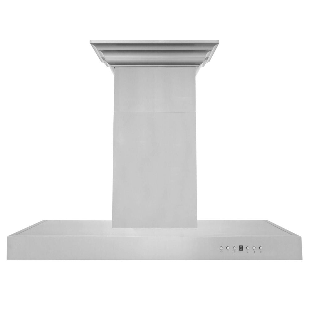 ZLINE 42 in. CrownSound™ Ducted Vent Wall Mount Range Hood in Stainless Steel with Built-in Bluetooth Speakers (KECRN-BT-42)