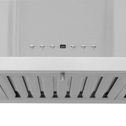 ZLINE 42 in. CrownSound™ Ducted Vent Wall Mount Range Hood in Stainless Steel with Built-in Bluetooth Speakers (KL2CRN-BT-42)