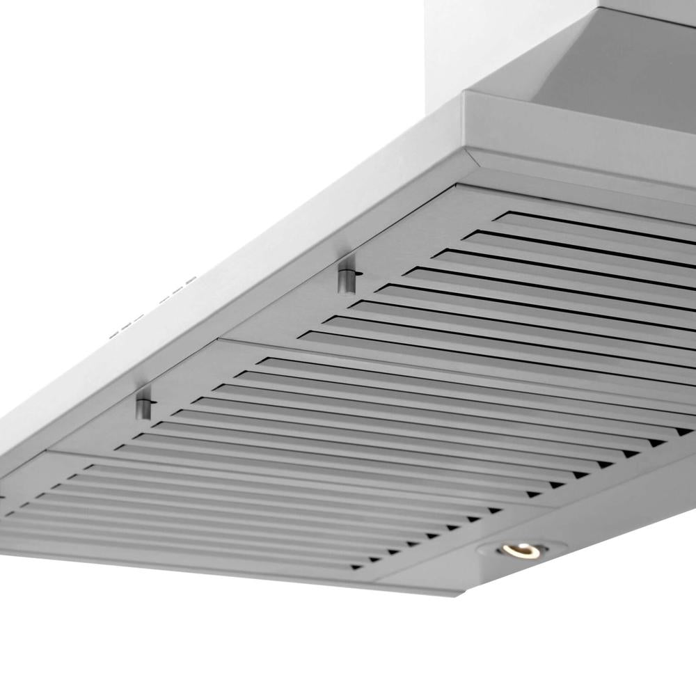 ZLINE 42 in. CrownSound™ Ducted Vent Wall Mount Range Hood in Stainless Steel with Built-in Bluetooth Speakers (KL2CRN-BT-42)