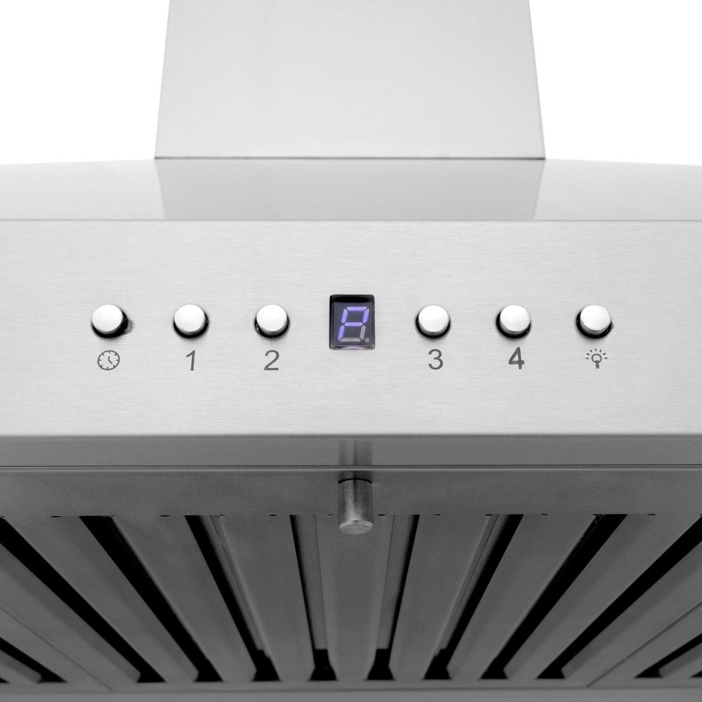 ZLINE 30 in. CrownSound™ Ducted Vent Wall Mount Range Hood in Stainless Steel with Built-in Bluetooth Speakers (KL3CRN-BT-30)