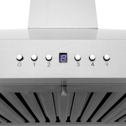 ZLINE 36 in. CrownSound™ Ducted Vent Wall Mount Range Hood in Stainless Steel with Built-in Bluetooth Speakers (KL3CRN-BT-36)