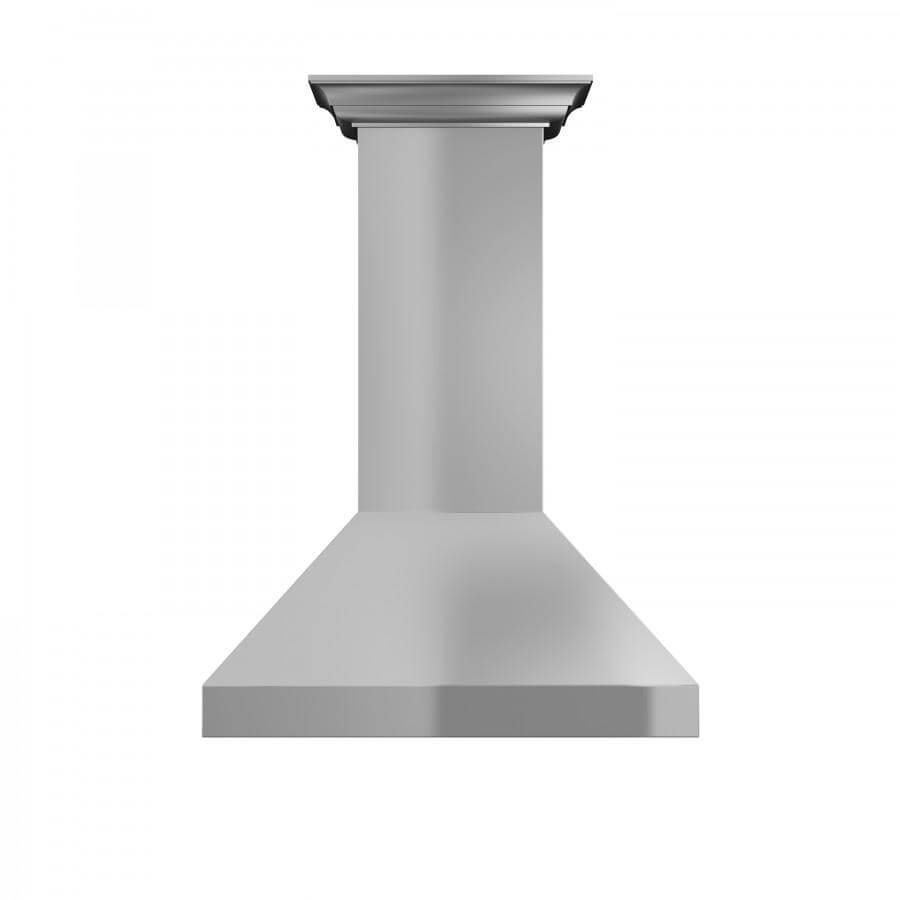 ZLINE 30 in. Professional Convertible Vent Wall Mount Range Hood in Stainless Steel with Crown Molding (597CRN-30)