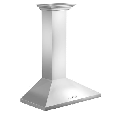 ZLINE 36 in. Convertible Vent Wall Mount Range Hood in Stainless Steel with Crown Molding (KL2CRN-36)