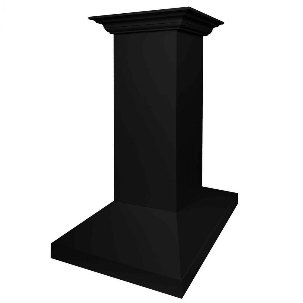 ZLINE 30 in. Convertible Vent Wooden Island Mount Range Hood in Black (KBiCC-30)
