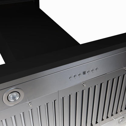 ZLINE 36 in. Convertible Vent Wooden Island Mount Range Hood in Black (KBiCC-36)