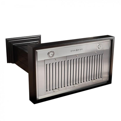 ZLINE 36 in. Wooden Convertible Vent Wall Mount Range Hood in Black (KPCC-36)