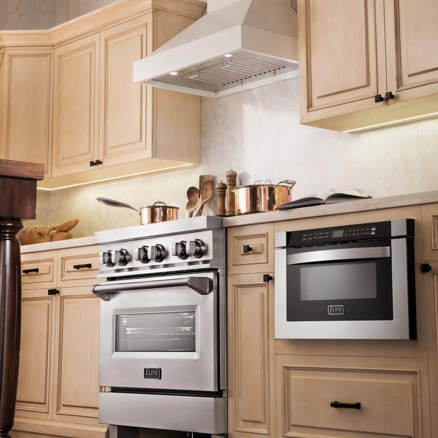 ZLINE 36 in. Ducted Wooden Wall Mount Range Hood in Cottage White (KBTT-36)