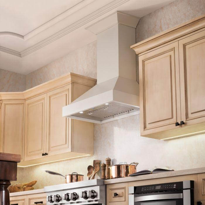 ZLINE 48 in. Ducted Wooden Wall Mount Range Hood in Cottage White (KBTT-48)