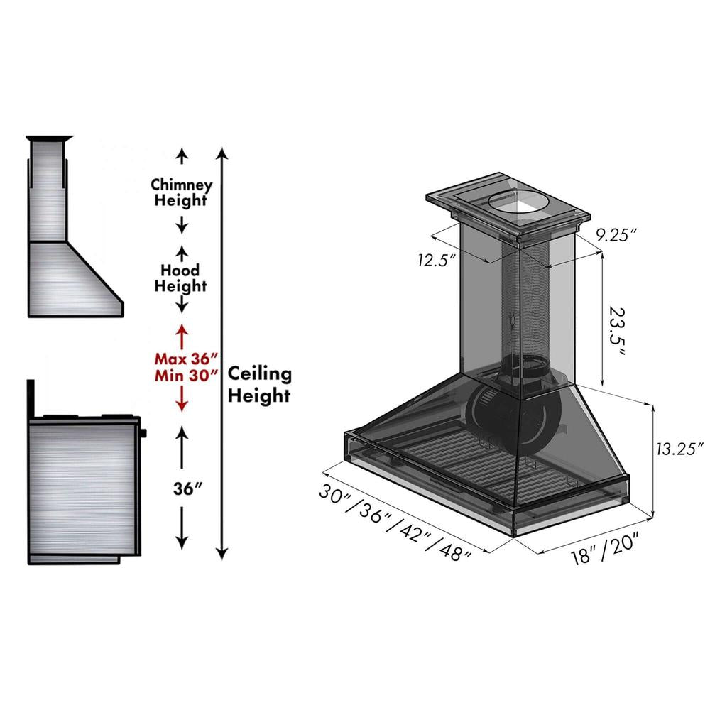 ZLINE 36 in. Ducted Wooden Wall Mount Range Hood in Cottage White (KBTT-36)
