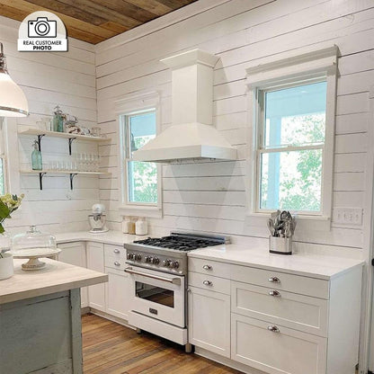 ZLINE 48 in. Ducted Wooden Wall Mount Range Hood in Cottage White (KBTT-48)