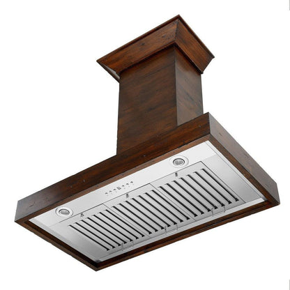 ZLINE 48 in. Convertible Vent Wooden Wall Mount Range Hood in Walnut (KBRR-48)