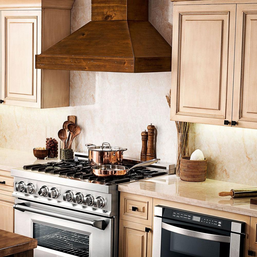 ZLINE 30 in. Convertible Vent Wooden Wall Mount Range Hood in Walnut (KBRR-30)