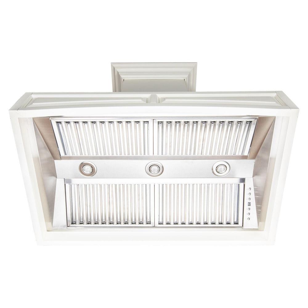 ZLINE 30 in. Convertible Vent Wooden Wall Mount Range Hood in Cottage White (321TT-30)