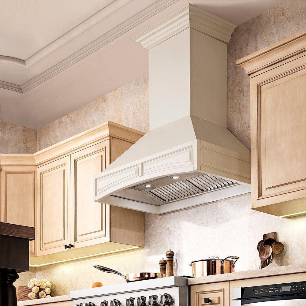 ZLINE 36 in. Ducted Wooden Wall Mount Range Hood in Cottage White (321TT-36)