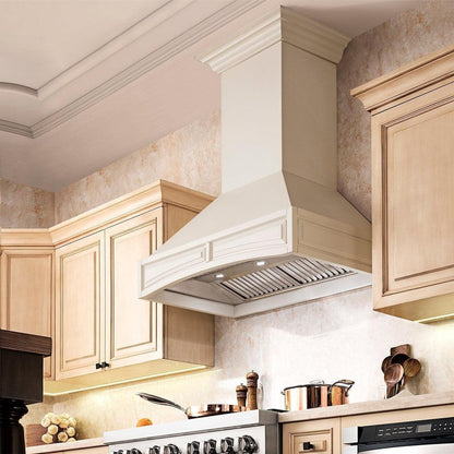 ZLINE 36 in. Ducted Wooden Wall Mount Range Hood in Cottage White (321TT-36)