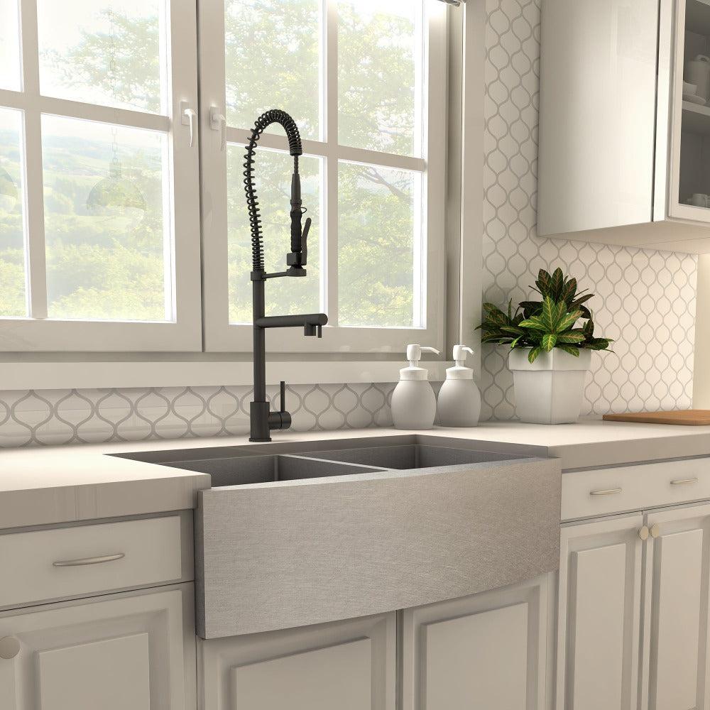 ZLINE Autograph Edition Van Gogh Pull Down Spring Kitchen Faucet with Pot Filler in Matte Black (VNG-KF-MB)